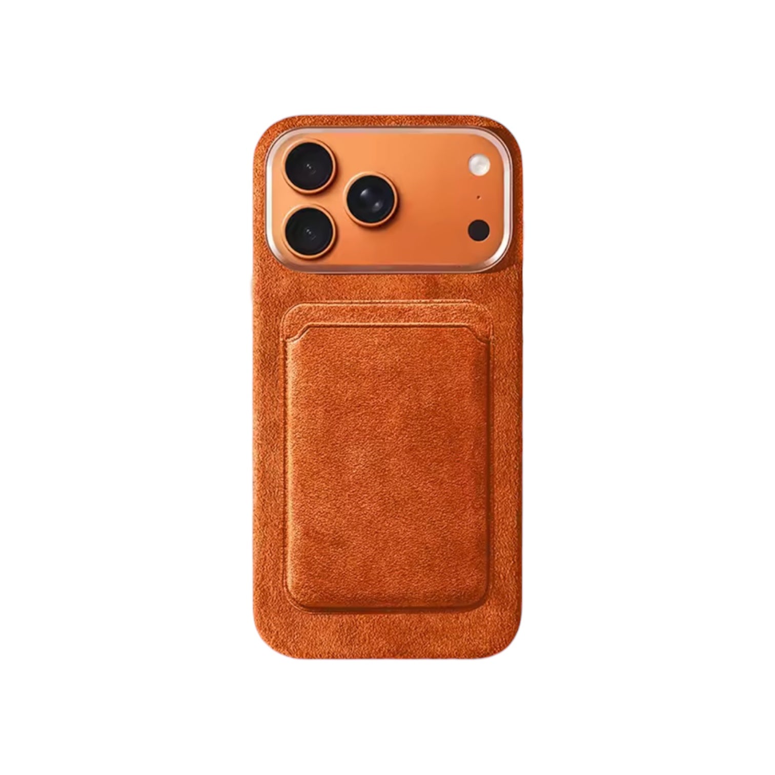 iPhone Alcantara Skal och Korthållare med MagSafe – Orange