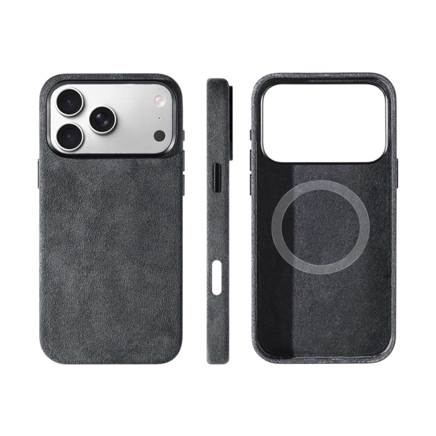 iPhone Alcantara Skal med MagSafe – Space Grey